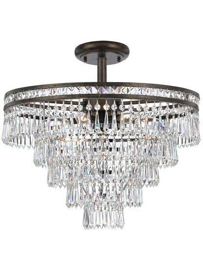 Mercer 6-Light Semi-Flush Ceiling Light in English Bronze.